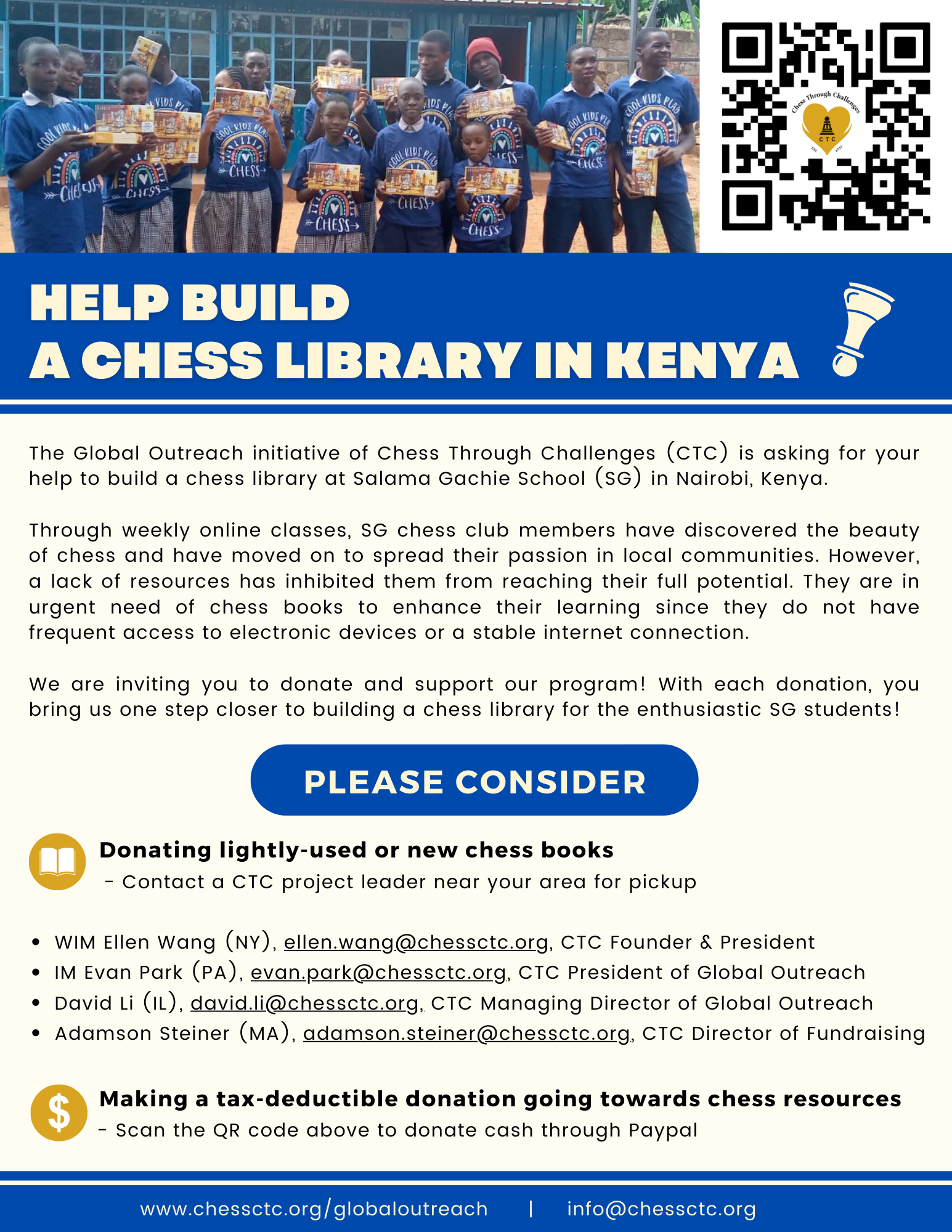 CTC Chess Library Project is Launched in Kenya