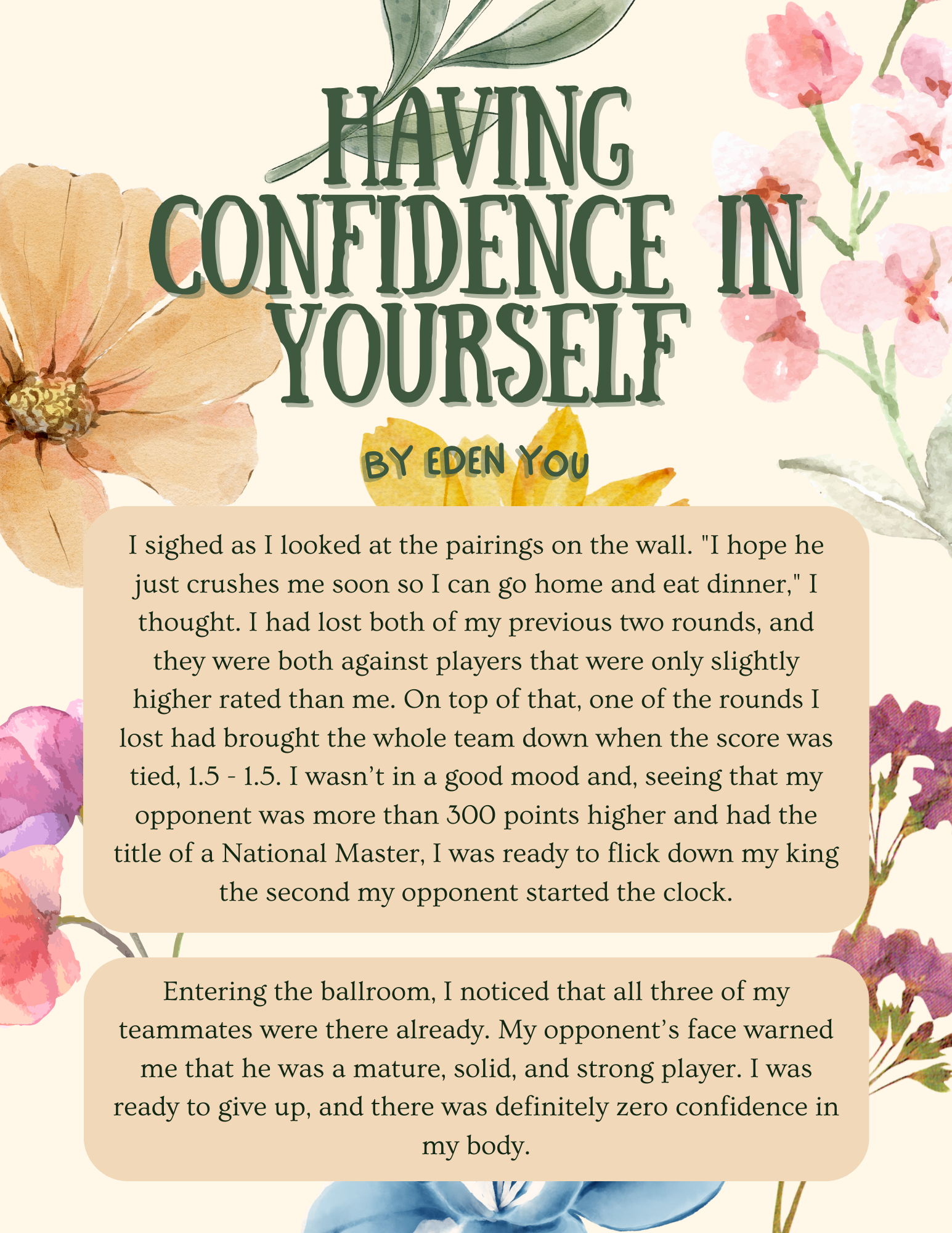 Having Confidence In Yourself by EDEN YOU