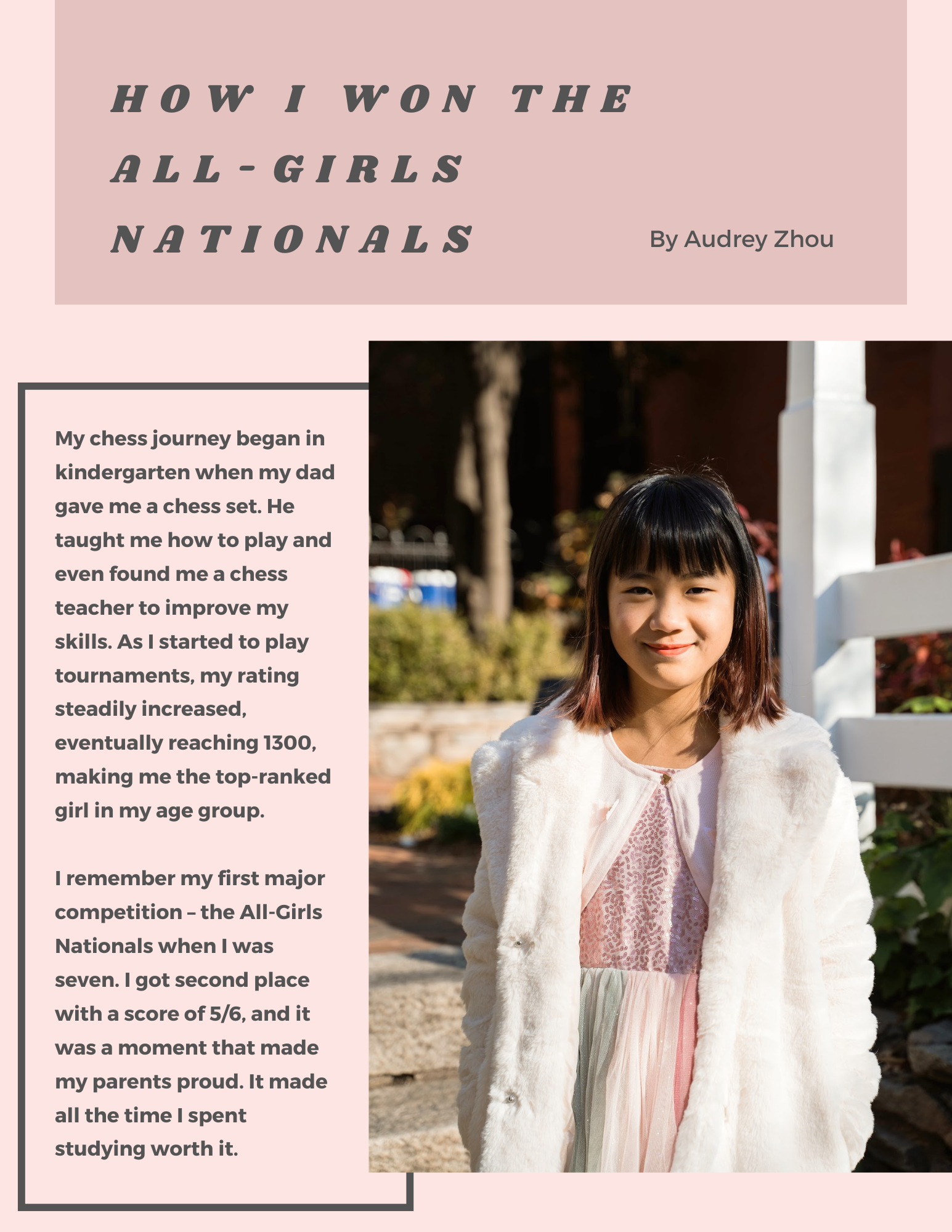 How I Won All-Girls by AUDREY ZHOU