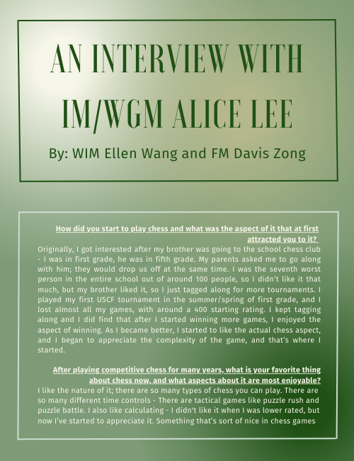 INTERVIEW WITH ALICE LEE